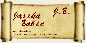 Jasika Babić vizit kartica
